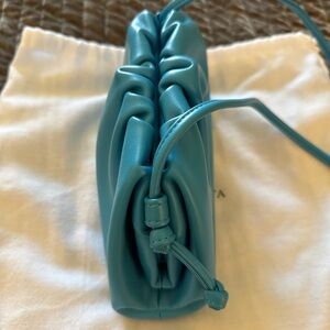 Bottega Veneta Blue Clutch with Ruched Design